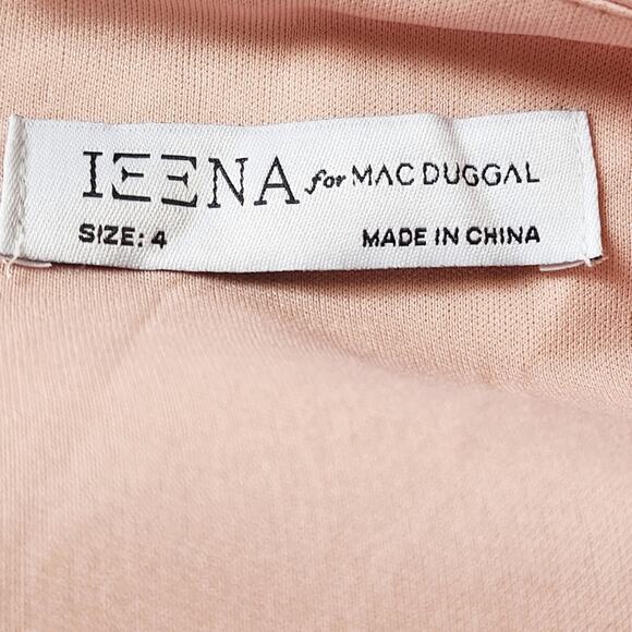 Ieena for Mac Duggal Blush Pink 55358 Dramatic Flowy Sleeve V-Neck Formal Dress - Picture 5 of 6